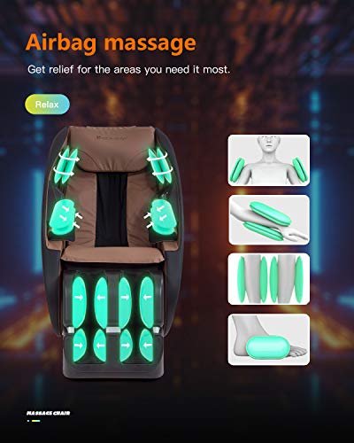 BestMassage Shiatsu Massage Chairs Full Body and Recliner Zero Gravity Massage Chair Electric with Built-in Heart Foot Roller Air Massage Easy to