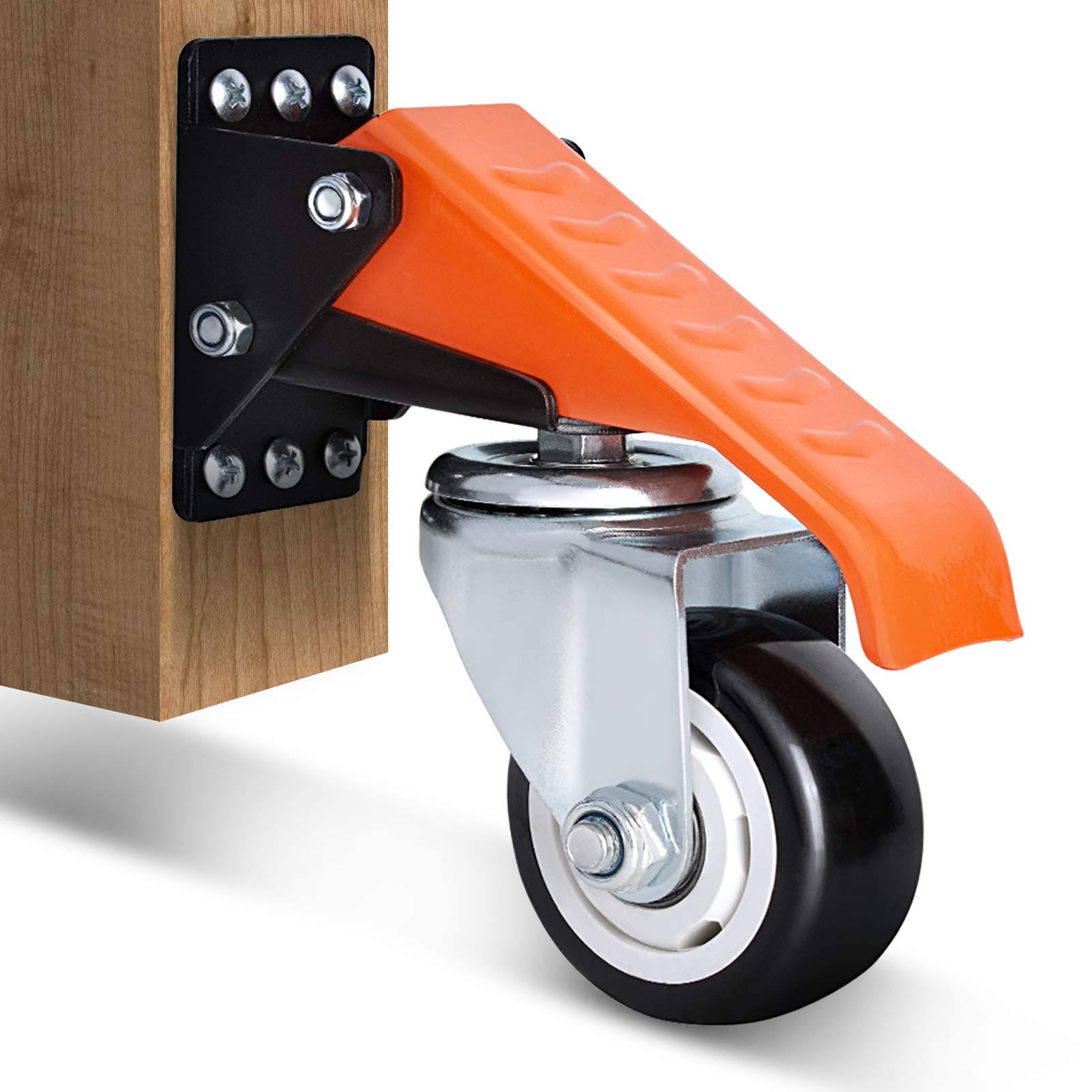 Ronlap Workbench Casters Kit 880 lbs Capacity, 3x22 Extra Heavy Duty Retractable Casters 4 Pack, Side Mounted Adjustable Table S