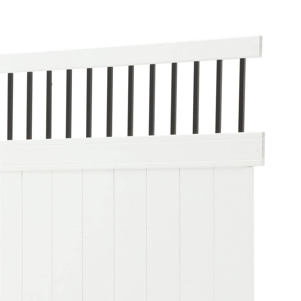Veranda Pro Series 6 ft. x 8 ft. Woodbridge Baluster Top Unassembled Vinyl Fence PANEL, White
