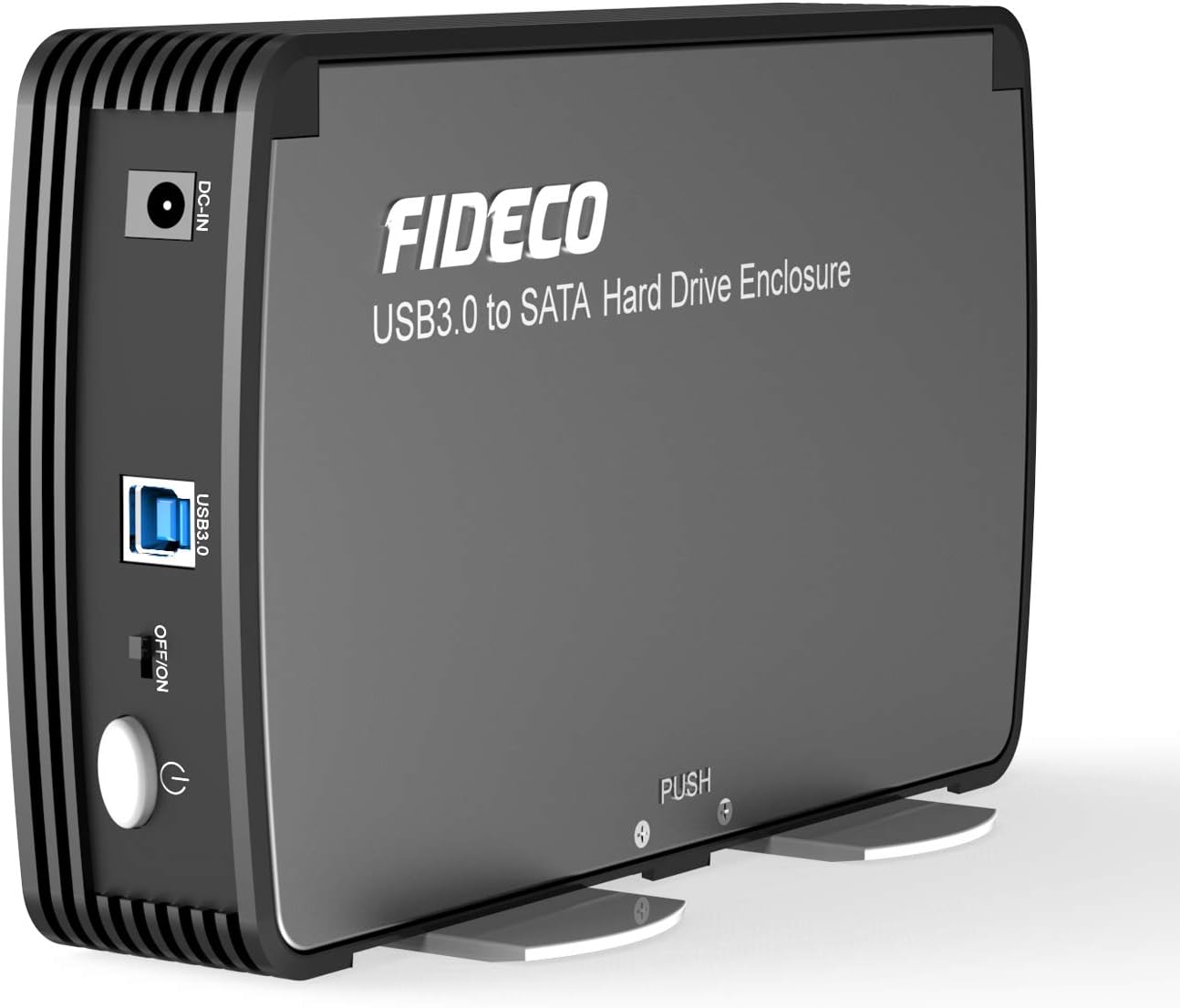 FIDECO SATA Hard Drive Enclosure Case with Fan, USB 3.0 SATA hdd enclosure for 2.5/3.5 inch SATA HDD/SSD, External Hard Drive Case,Support Up to 16TB