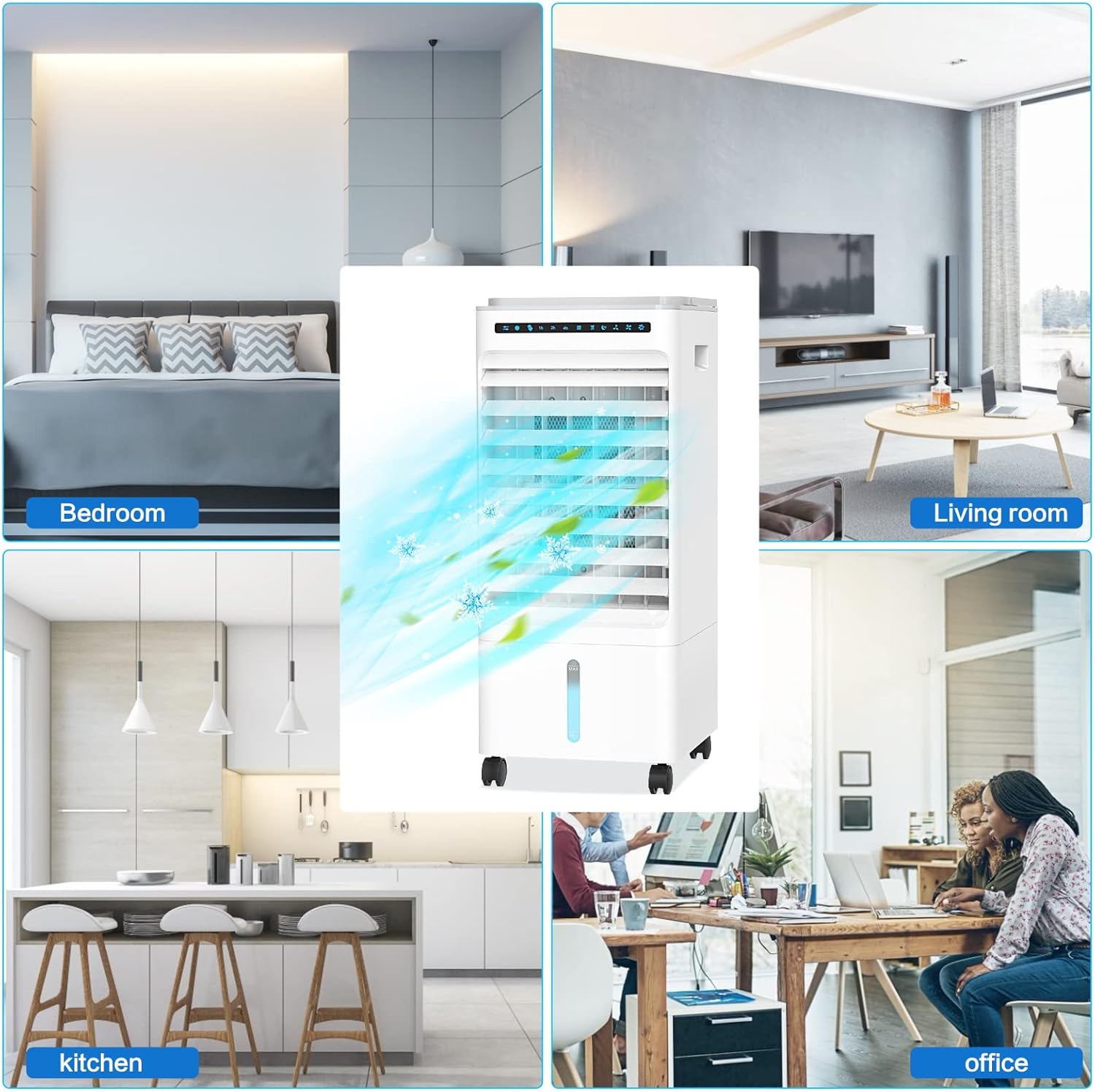 Portable Air Conditioner, Bigalter 4-in-1 Air Cooler/Portable Air Conditioners Fan, 5L Evaporative Air Cooler with 3 Modes &3 Speeds, 90° Oscillation