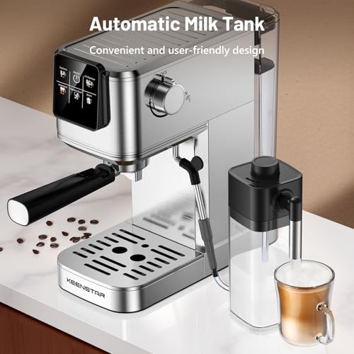 Espresso Coffee Machine with Milk Tank, 20Bar Hot & Iced Coffee Machine with Rapid Cold Brew