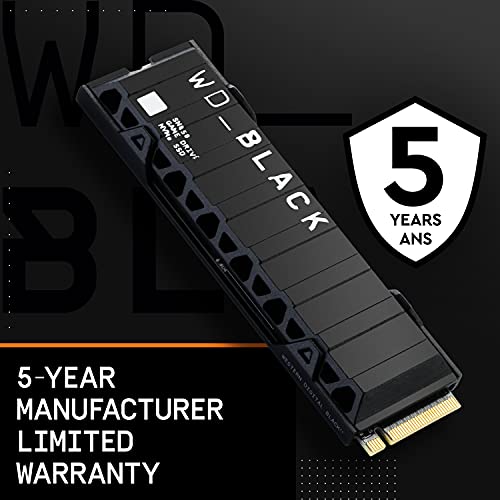 WD_BLACK 1TB SN850 NVMe Internal Gaming SSD Solid State Drive with Heatsink - Works with PlayStation 5, Gen4 PCIe, M.2 2280, Up to 7,000 MB/s