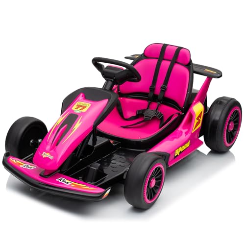 24V Electric Go Kart for Kids, Crazy Drift Cart with 400W Motors, EVA Tires, Max Speed 8.1 MPH, Music, Wireless