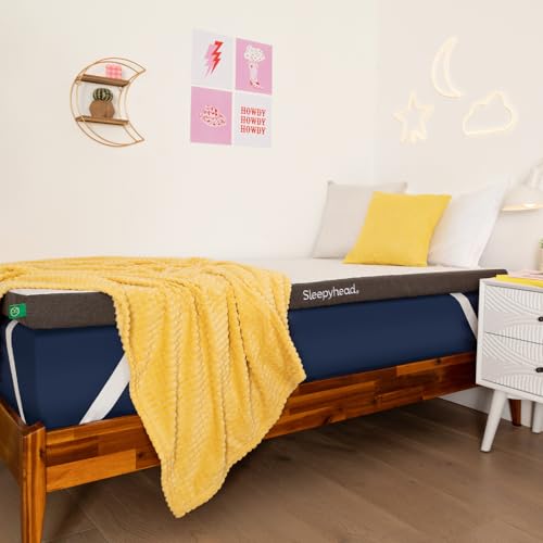 Sleepyhead Twin XL 2 Inch Gel Memory Foam Mattress Topper for College Dorm – Thick