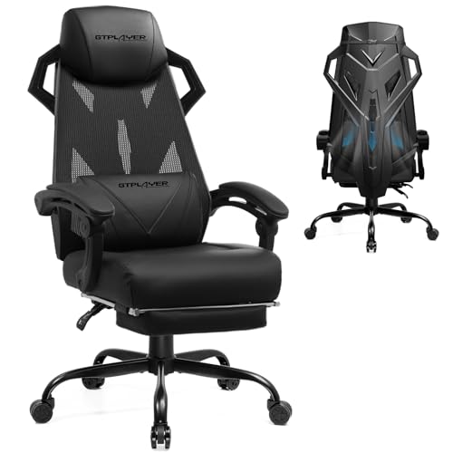 GTPLAYER Gaming Chair, Computer Chair with Mesh Back, Ergonomic Office Chair with Footrest