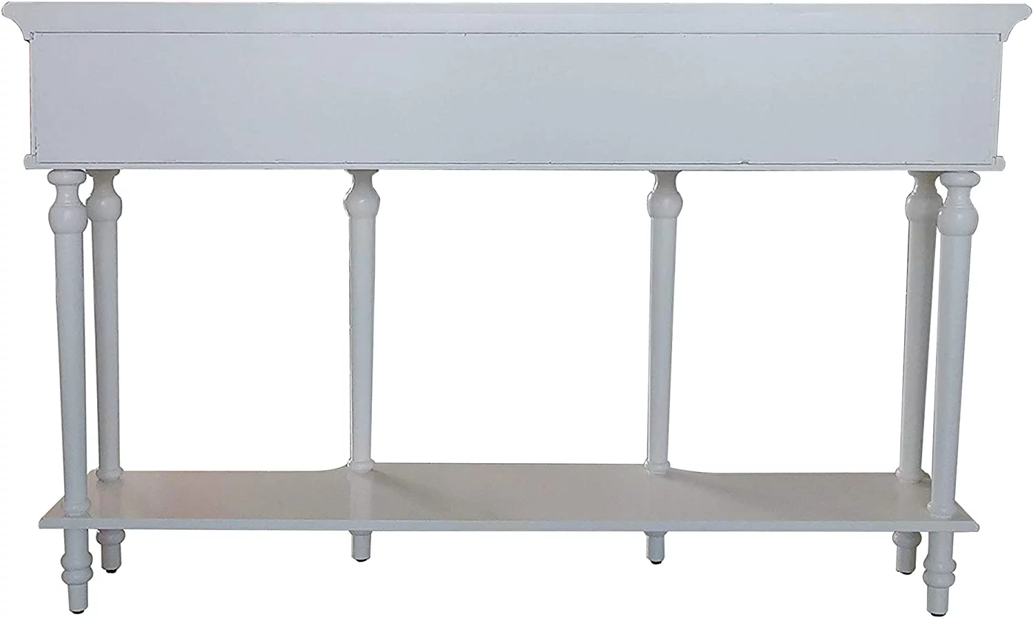 Kings Brand Furniture Modern Console Table with Mirrored Storage Drawers and Lower Shelf, White
