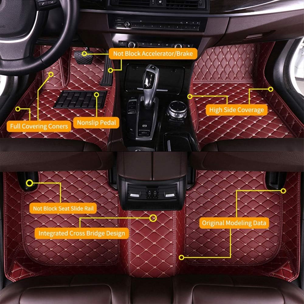 Custom Car Floor Mats for Lexus RX270 RX350 RX330 2007-2015 Waterproof Anti-Skid Luxury Leather Full Coverage Liner Front ＆ Rear Mat/Set Beige