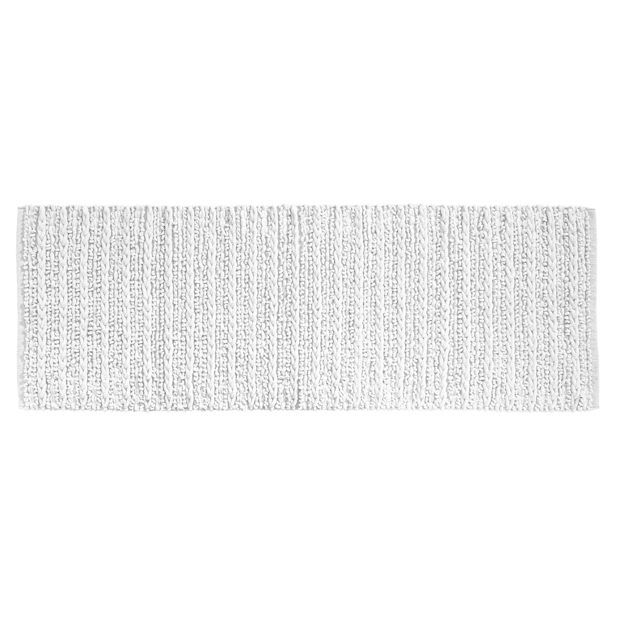 mDesign Soft Cotton Spa Mat Rug for Bathroom, Braided, 60" x 21" - White - Curated Treasures Market