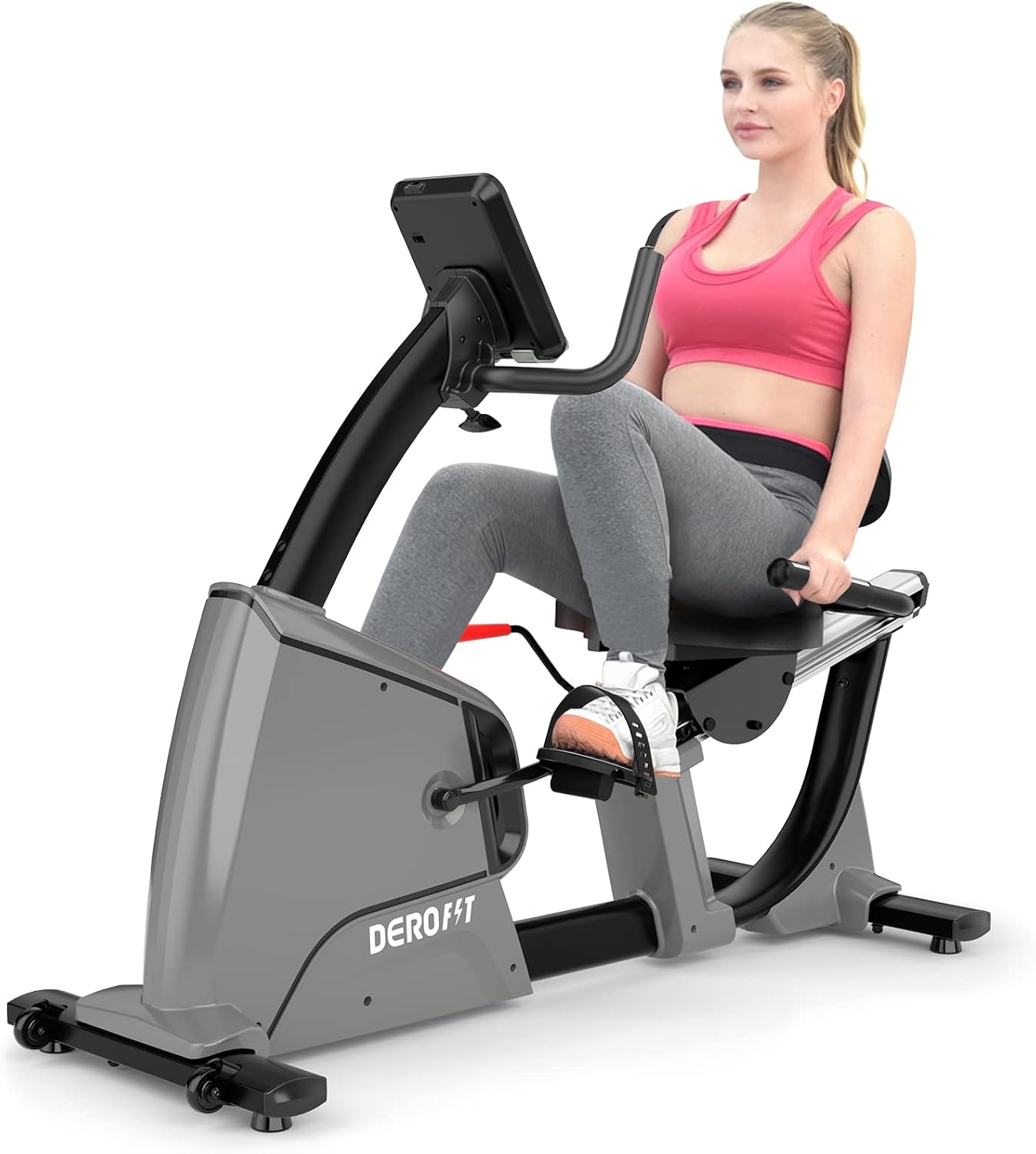 Recumbent Exercise Bike Electromagnetic,Commercial Grade 32 Levels Resistance Fitness Recumbent Bike At Home,Adjustable Seat