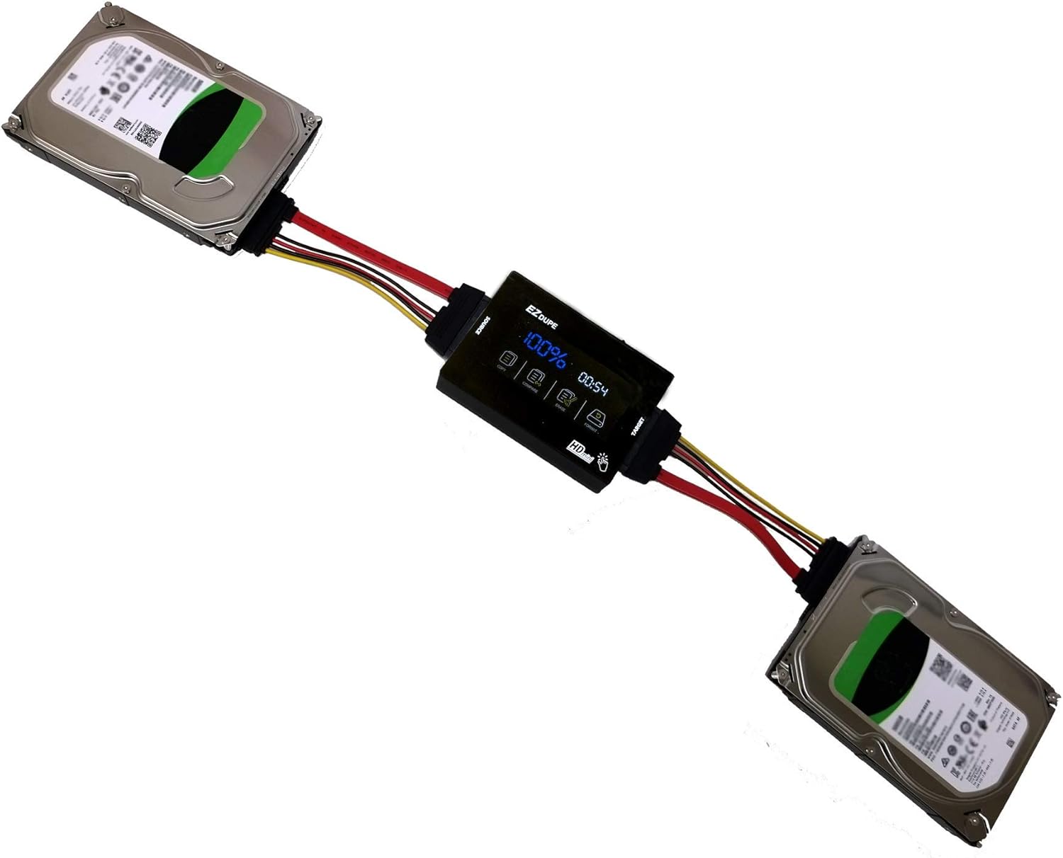 EZ Dupe 1 to 1 Hard Drive Duplicator with Touch Screen for 3.5 & 2.5 SATA HDD SSD Memory Storage