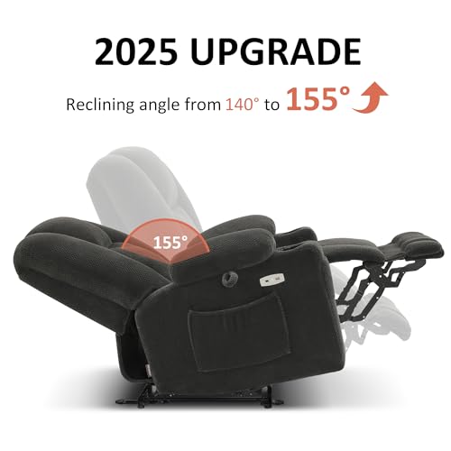 MCombo Zero Gravity Power Recliner Chair with Heat and Vibration Massage, Reclining Chair with USB & Type C Ports, Cup Holders for Living Room