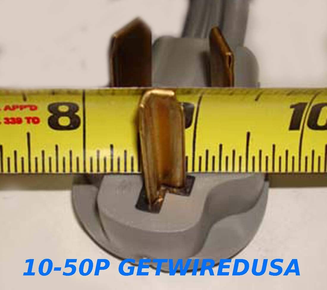 10-30P Male 3-Pin Plug To 10-50R Female 3-Prong Receptacle Socket Outlet, Dryer Stove Range Oven Electrical Power Cord Adapter/Convert. FX972-362