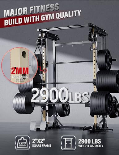 Major Fitness Drone3 Smith△ Machine – All-in-One Home Gym Squat Rack with Weight Bar