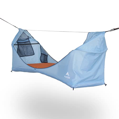 Haven Tents Lay Flat Hammock Tent - Waterproof Tent & Camping Hammock with Mosquito Net - Includes Insulated Pad and Rainfly - Haven Tent, Haven XL