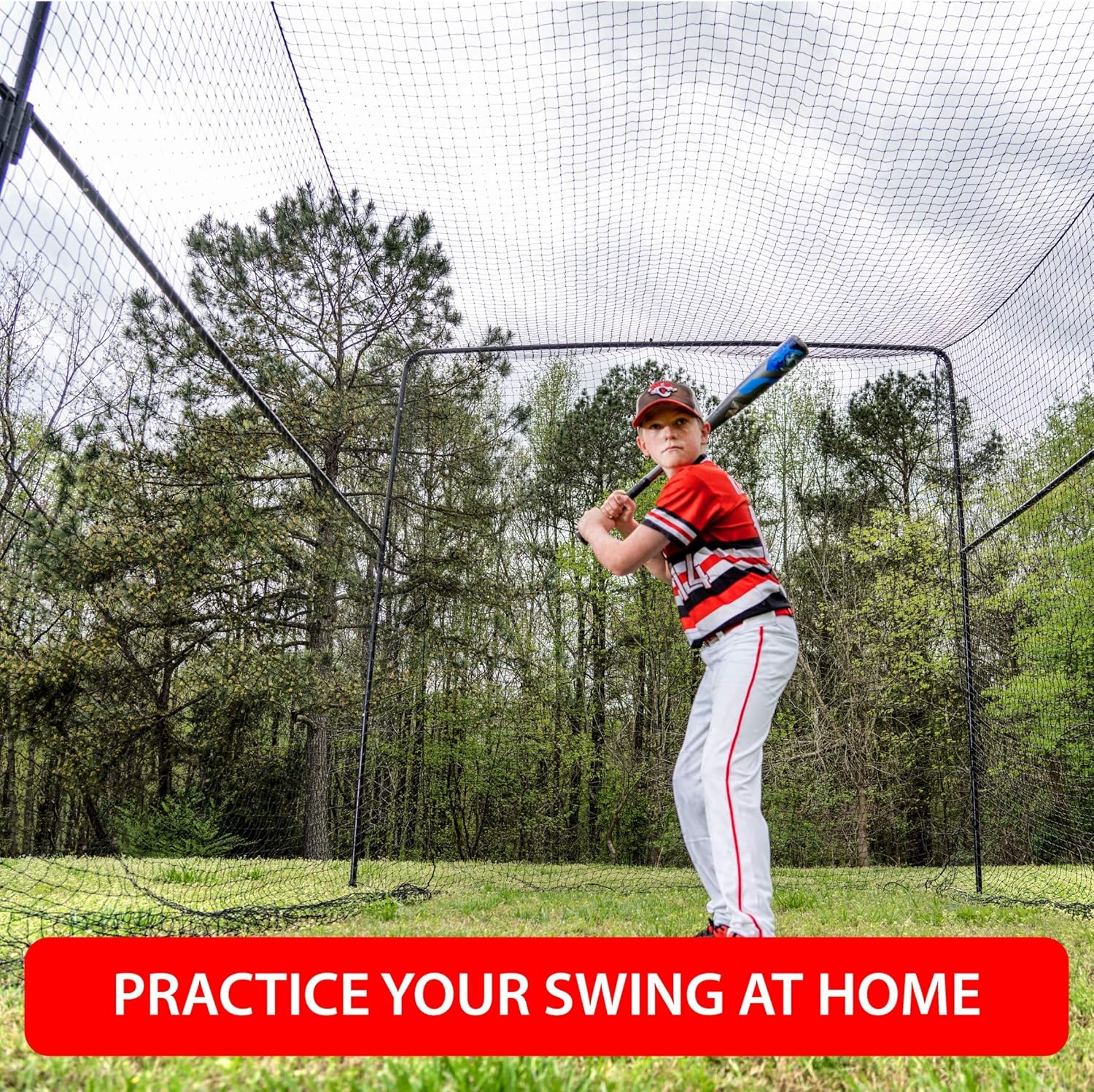 ANYTHING SPORTS 40 Foot Collapsable Batting Cage, Perfect Baseball Batting Cage, Softball Batting Cage