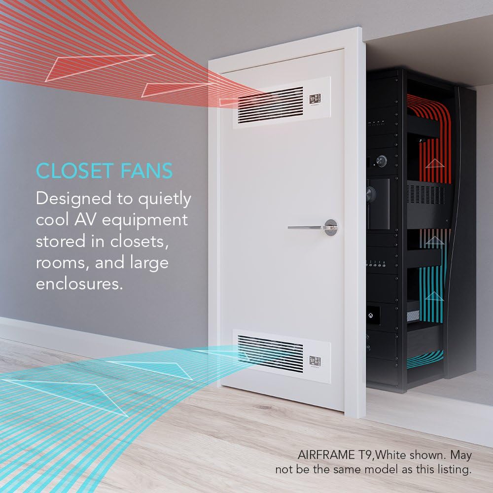 AC Infinity AIRFRAME T7 White, High-Airflow Cooling Fan System 17", Exhaust Airflow, for AV Equipment Rooms, Closets, and Enclosures