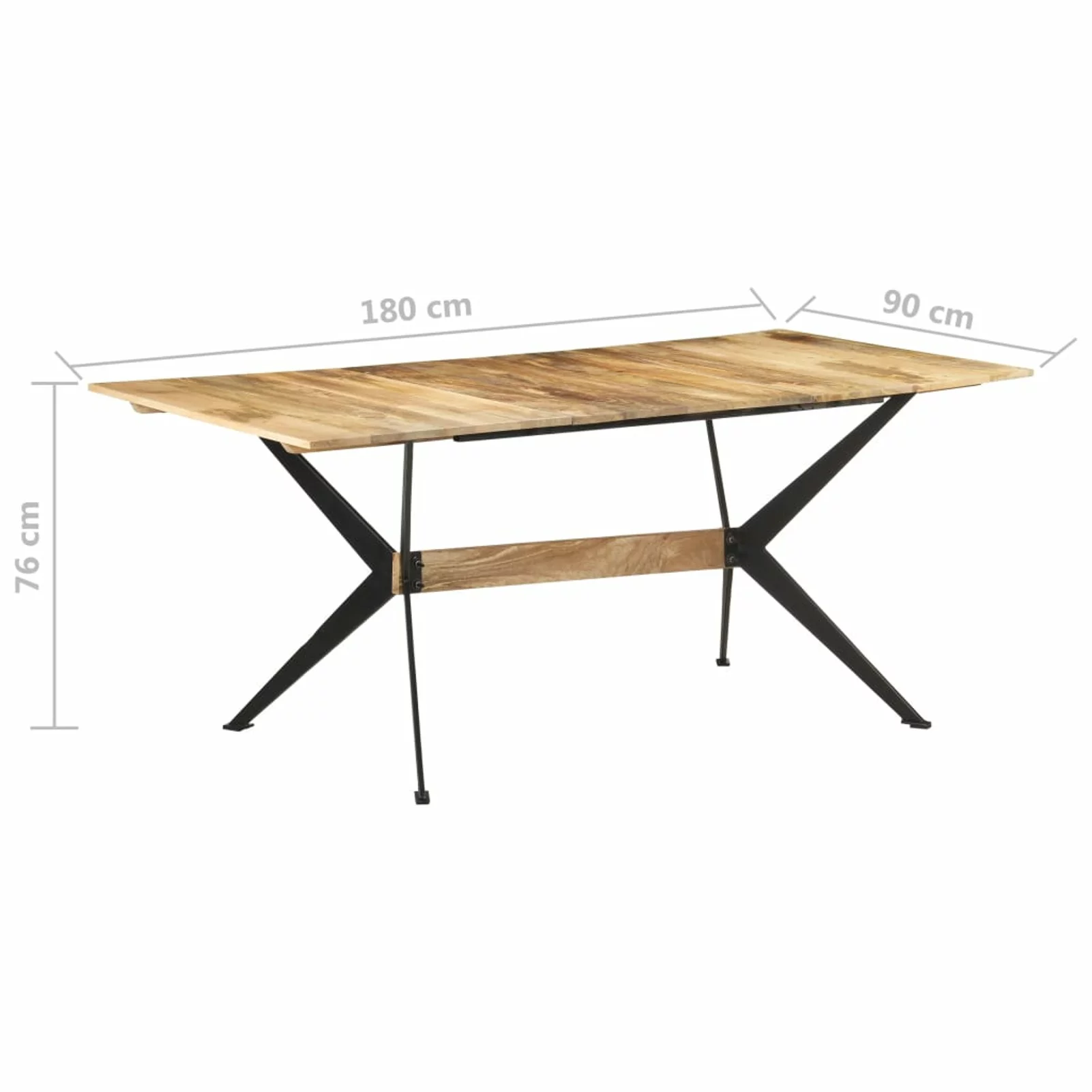 Anself Dining Table 70.9"x35.4"x29.9" Solid Mango Wood
