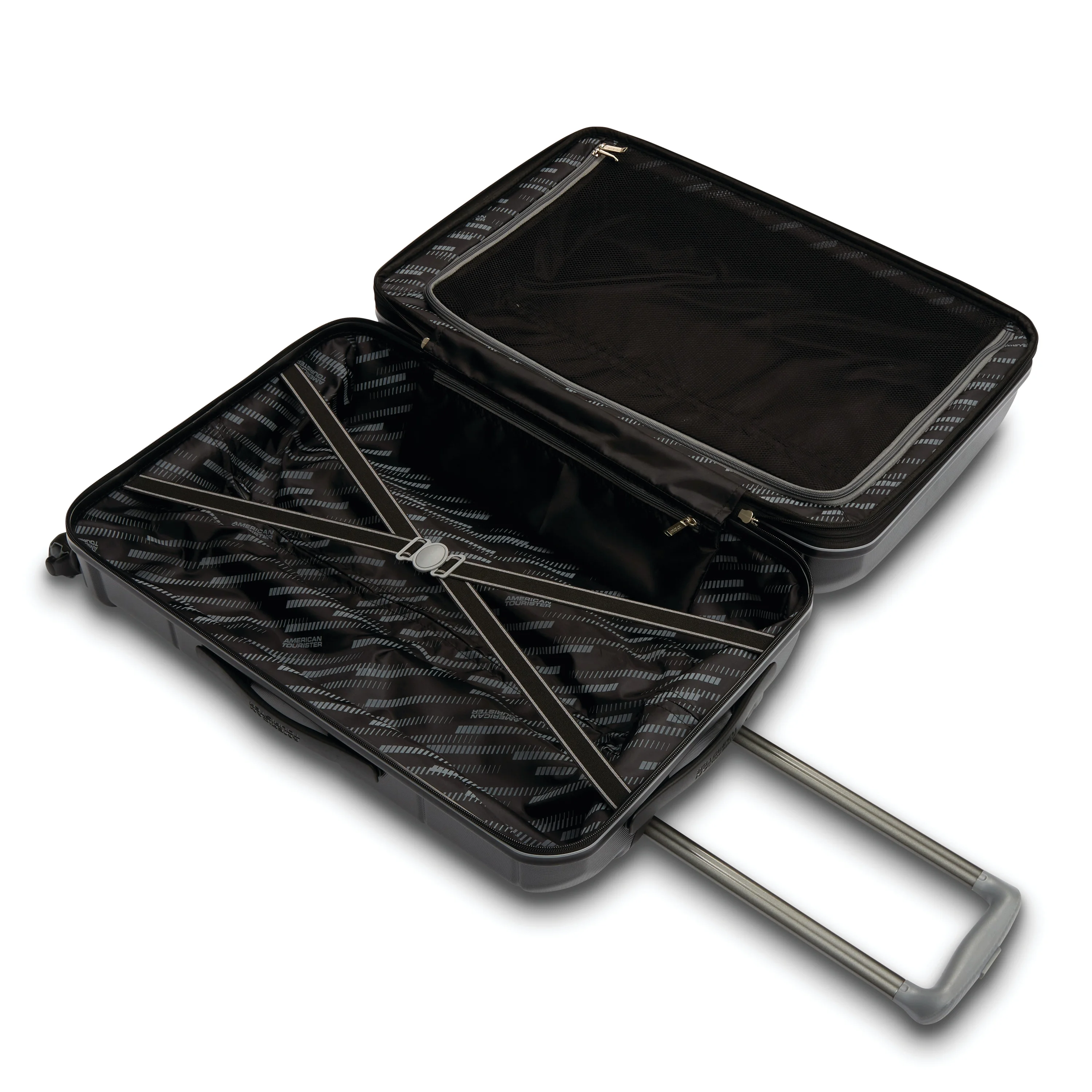 American Tourister Stratum 2.0 24" Hardside Medium Checked Spinner Luggage One Piece - Jet Black
