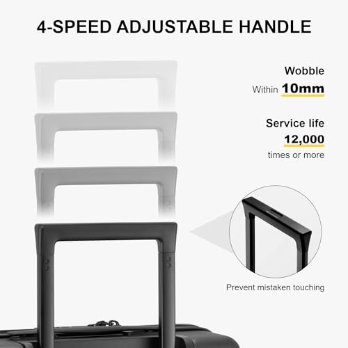 LEVEL8 Hard Shell Carry on Luggage Airline Approved, Carry-on Suitcases with Wheels, Lightweight Luminous Textured Hardside Travel Bag with Tsa Lock