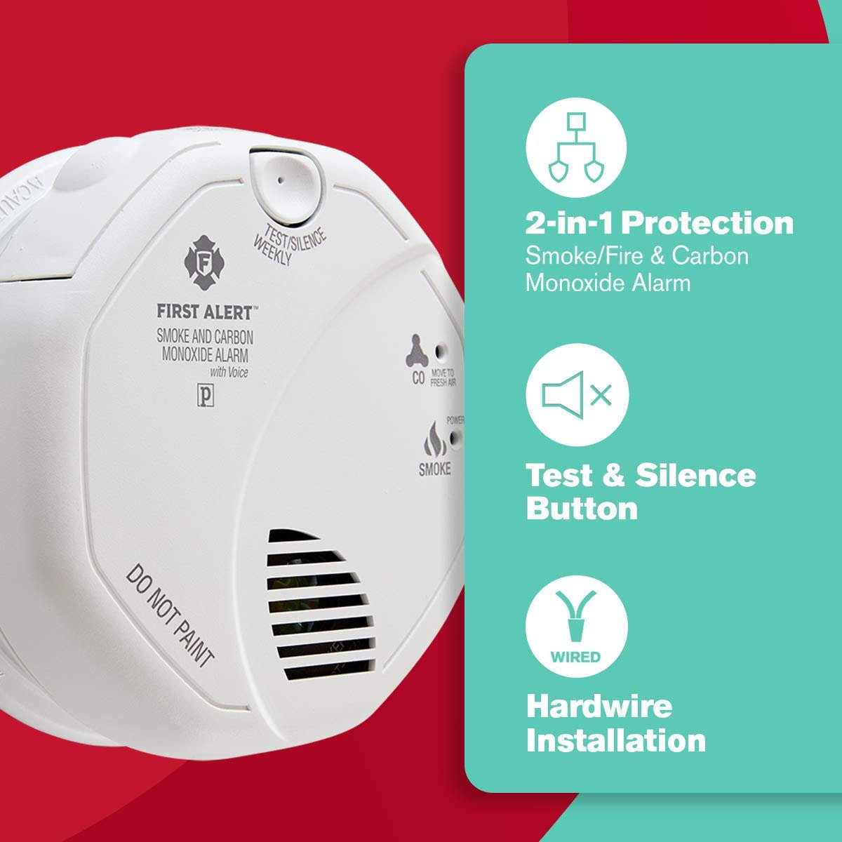 First Alert Hardwired Smoke and Carbon Monoxide Detector with Battery Backup, 12 Pack, BRK SC9120B-12 - 1 Pack Photoelectric Tec