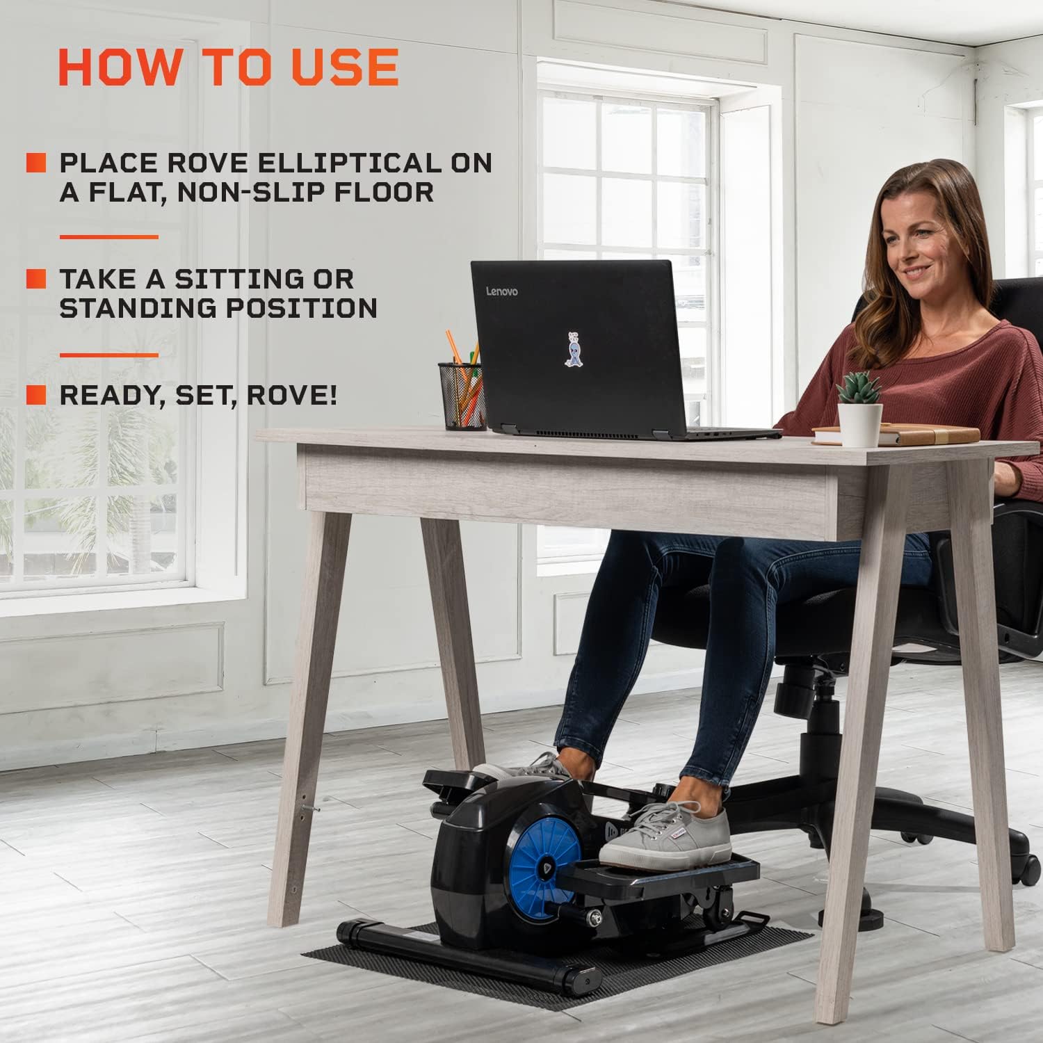 LifePro Under Desk Elliptical Machine for Home & Office - Mini Elliptical Desk Cycle