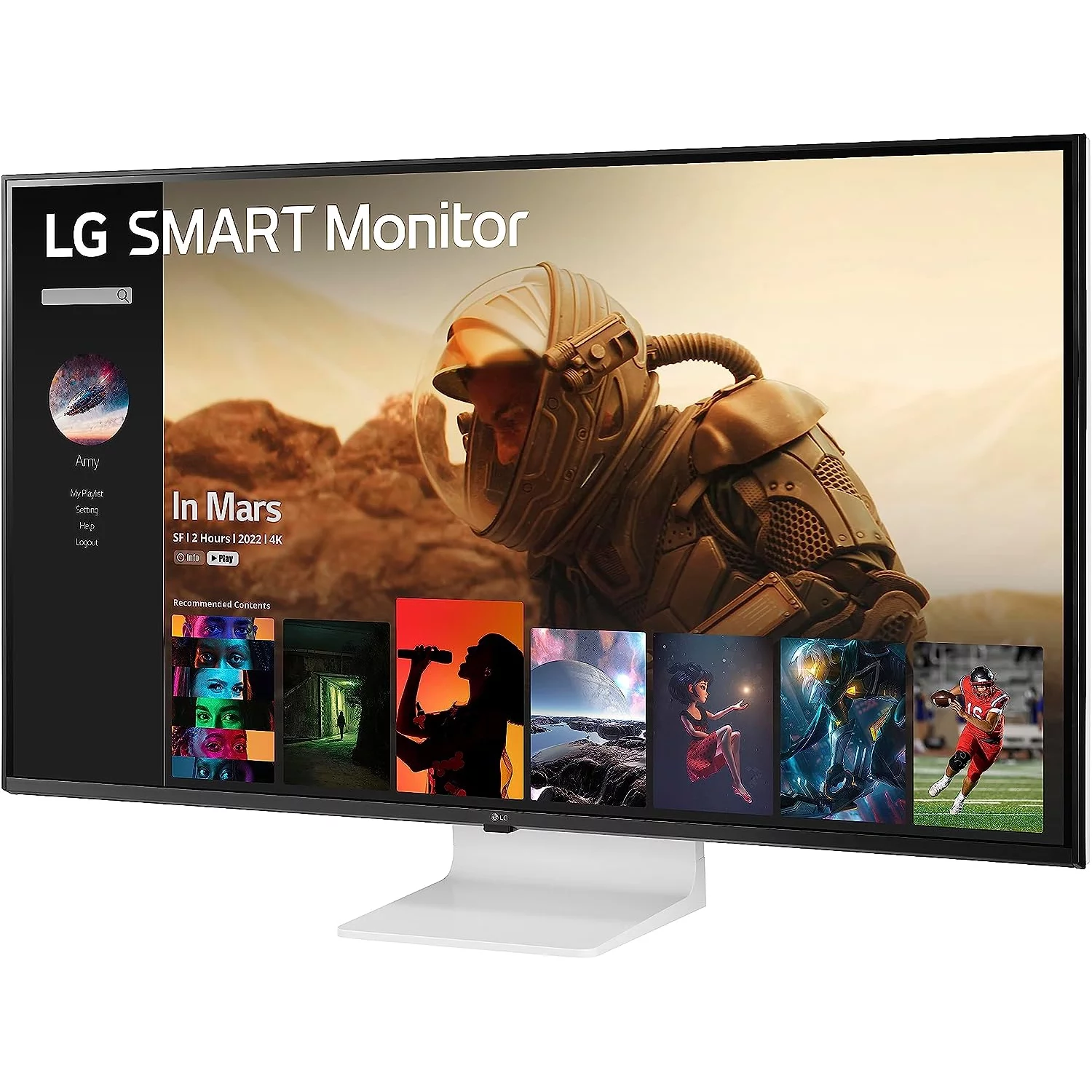 LG 43SQ700S 42.5 inch 4K HDR IPS Smart Monitor - White