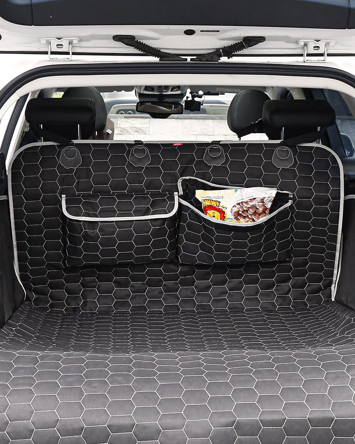 Oasser SUV Cargo Liner for Dogs, Waterproof Cargo Cover Pet Trunk Mat with Bumper Flap Protector 2 Large Pockets