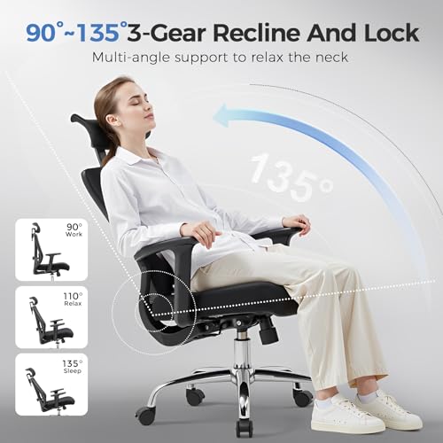 COMHOMA Office Chair Ergonomic Big and Tall Gaming Chair 350 LBS with 3D Adaptive Lumbar Support & Headrest