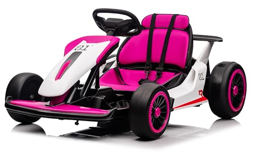 24V Go Kart for Kids 6-12 Year Old,Child Electric Drift Go-Kart with Music Mode,Electric Drifting Go Cart with Powerful Motor for 6+ Years Kid