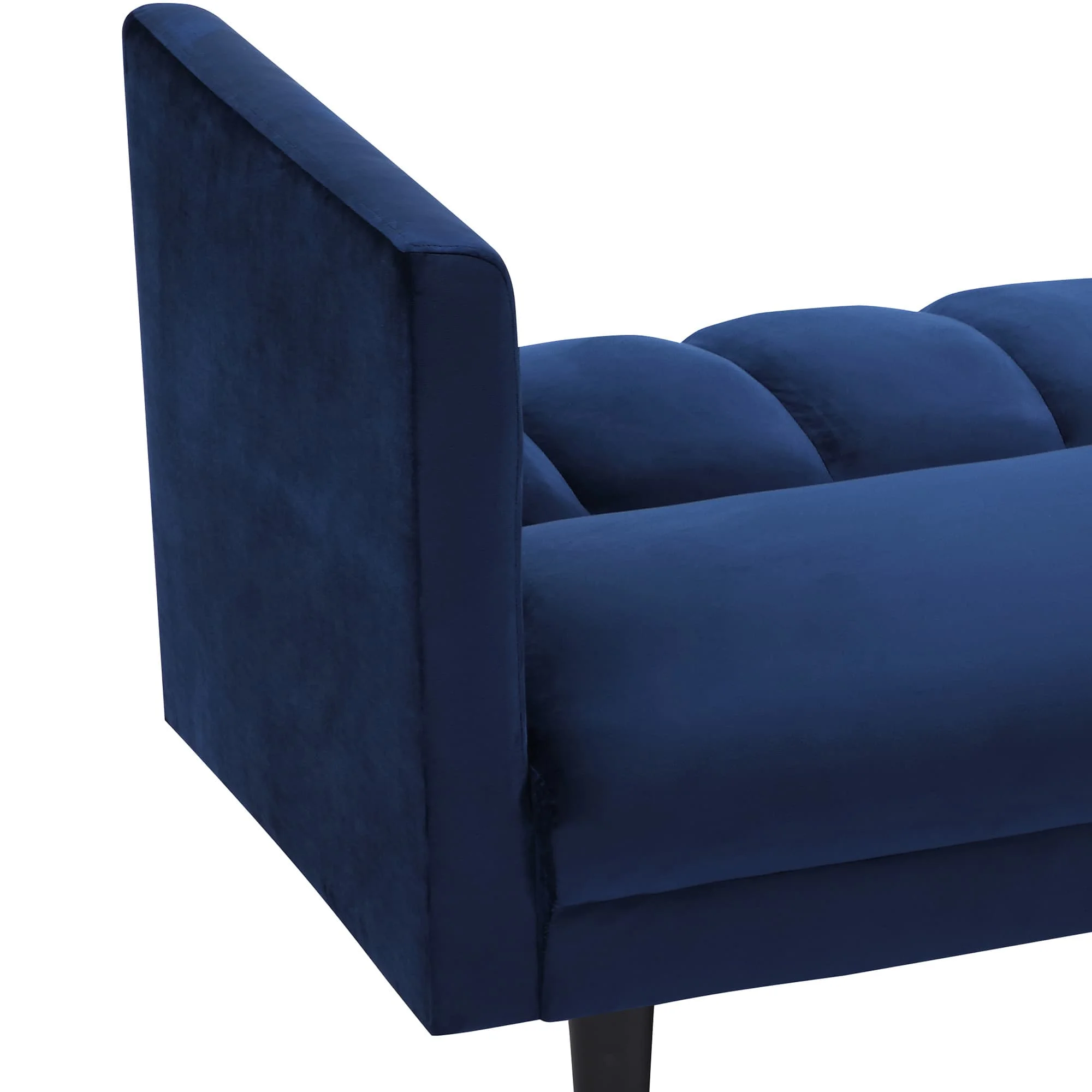 BSHTI Futon Sofa bed, Upholstered with velvet fabric, which is soft and comfortable converted into a sleeping bed