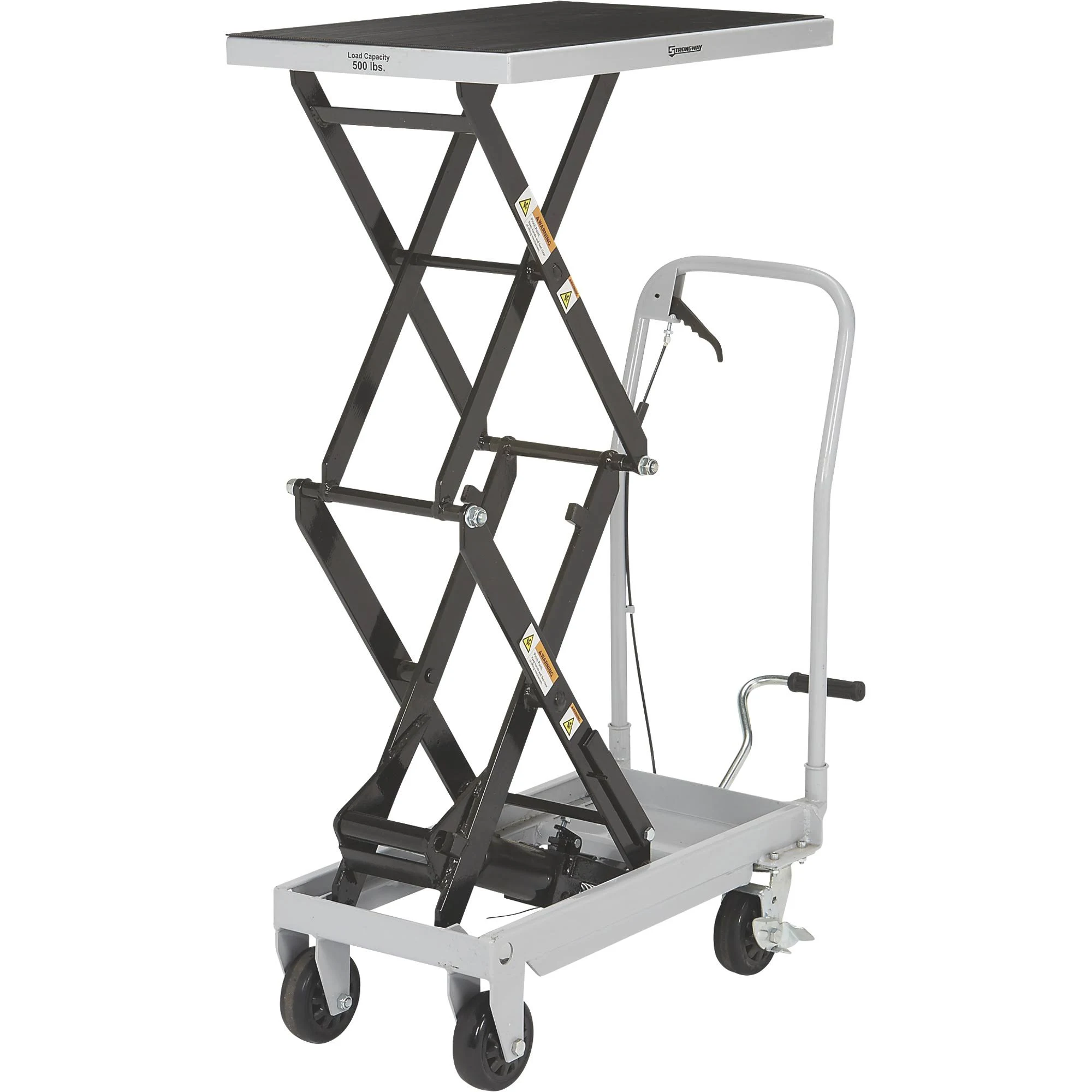 Strongway 2-Speed Hydraulic Rapid XT Lift Table Cart - 500-Lb. Capacity, 50 3/4inch Lift Height
