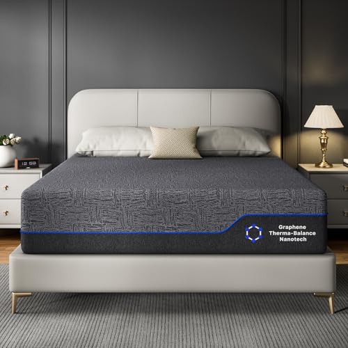AMADA HOMEFURNISHING 12 Inch Queen Size Memory Foam Mattress, Cooling Sleep & Pressure Relief, Medium Firm Plus Feel & Fiberglass-Free
