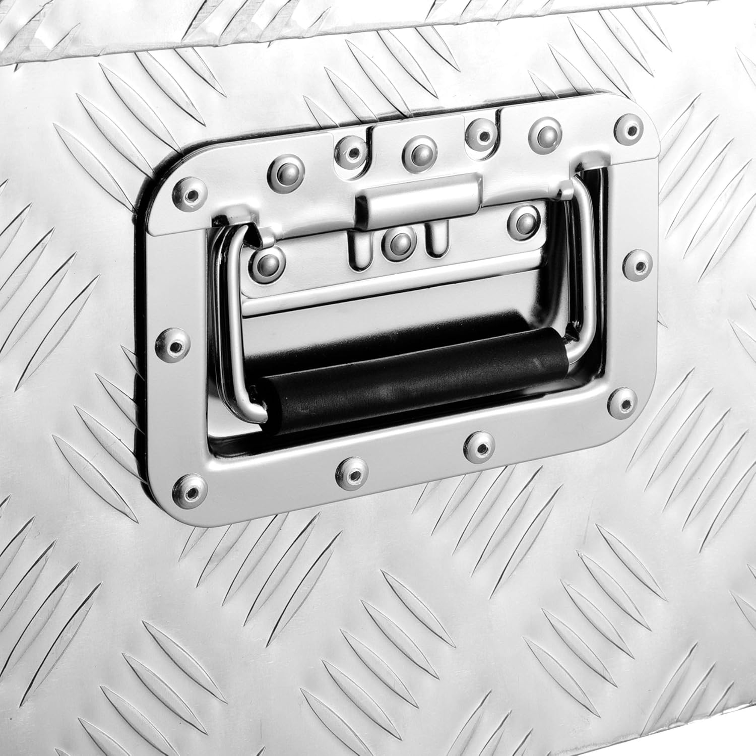 ARKSEN 39 Inch Aluminum Bar Tread Tool Box, Waterproof Rectangular Under Truck Storage Chest for Pick Up Truck Bed, RV Trailer