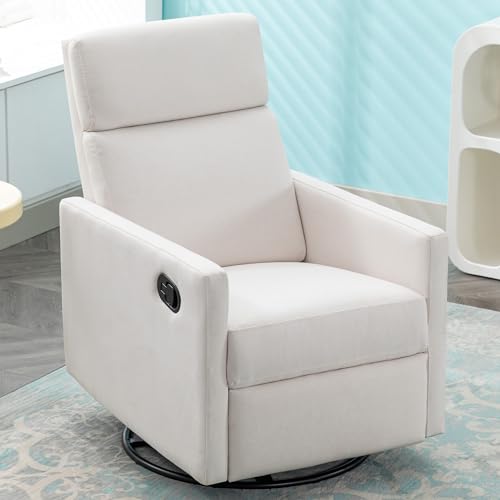 LUMISOL Power Swivel Rocker Recliner Chair, Electric Glider Reclining Sofa Chair with USB Ports