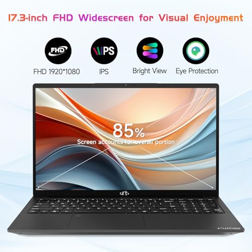 NIMO 17.3" IPS FHD-Laptop, Intel 6 Cores i3-1215U 16GB RAM 512GB SSD (Beat Ryzen 5 7520U