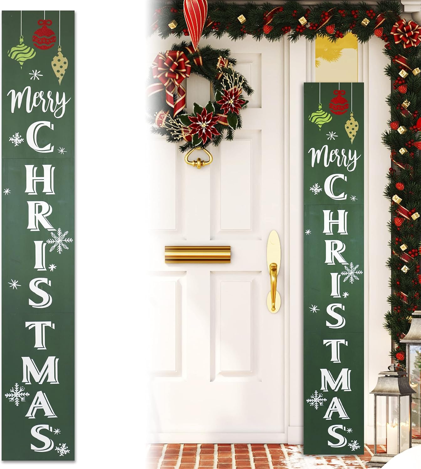 Outdoor Welcome Sign for Front Porch Decor, Interchangeable Seasonal Icons Vertical Welcome Sign, Modern Farmhouse Decor for The Home