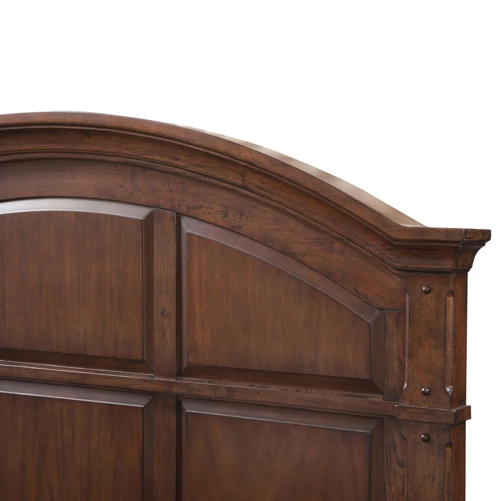 American Woodcrafters Sedona Cherry Finished Wood Arched Queen Panel Bed