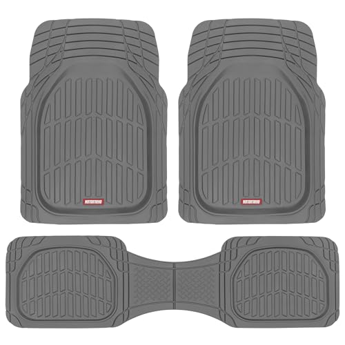 Motor Trend FlexTough Floor Mats for Cars, Deep Dish All-Weather Mats, Waterproof Trim-To Fit Automotive Floor Mats for Cars Trucks SUV