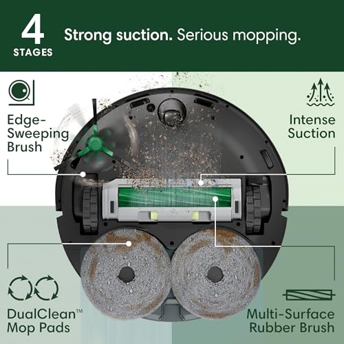 iRobot Roomba Plus 405 (G181) Combo Robot Vacuum & Mop with AutoWash Dock - Amazon Exclusive, Dual Spinning Mop Pads, Self-Empties for 75 Days