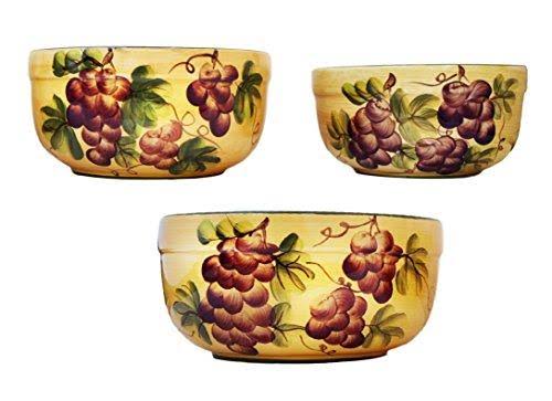 4pc Ceramic Canister Set Tuscany Grape