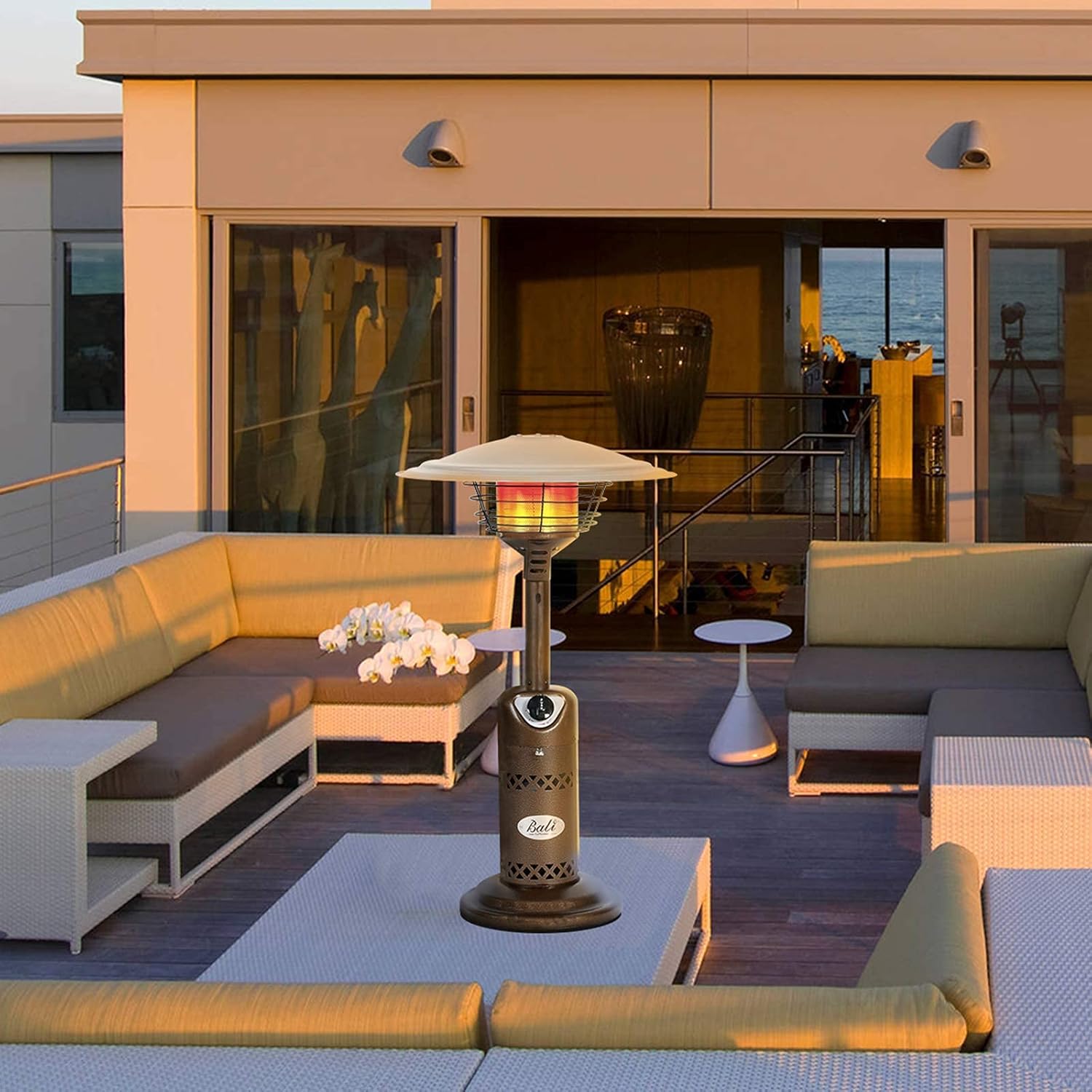 BALI OUTDOORS Patio Heater Gas Portable Tabletop Heater Propane Patio Heaters, Outdoor Table Top Heater W/Adjustable Thermostat, Suitable For Yard