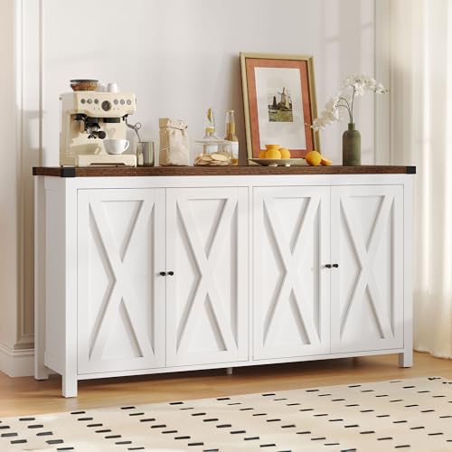 DWVO 55'' Sideboard Buffet Cabinet with Storage, Farmhouse Kitchen Storage Cabinet with Doors