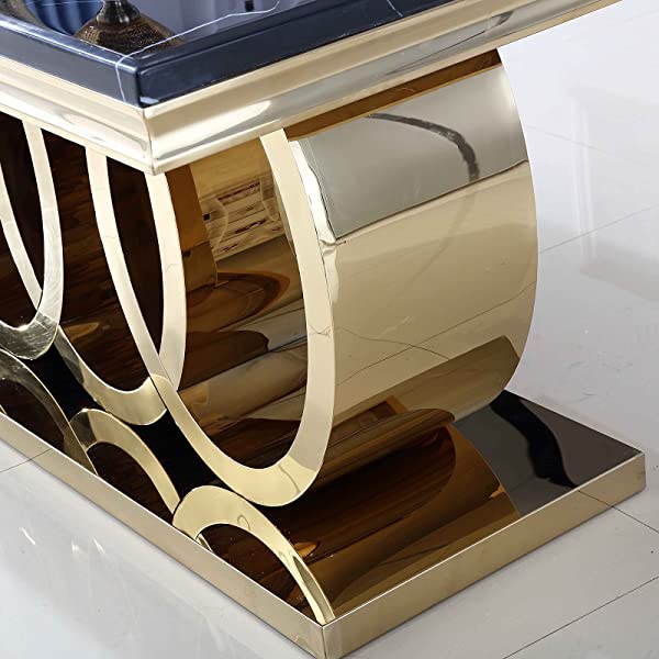 LeiJinNuo Modern Dining Set for Home, Kitchen, Dining Room wStorage Racks, Rectangular Table, Steel Frame