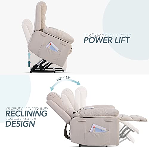 Massage Recliner,Power Lift Chair for Elderly with Adjustable Massage and Heating Function