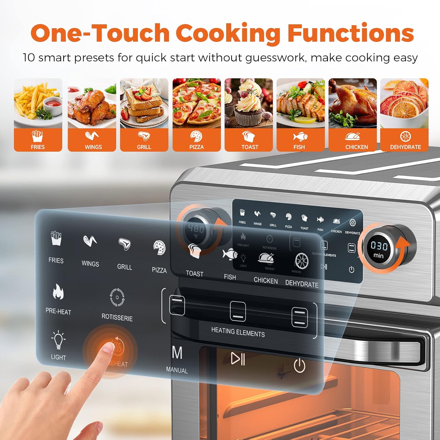 TINTALK Air Fryer Oven 16-Quart: 10-in-1 Airfryer Toaster Oven Combo