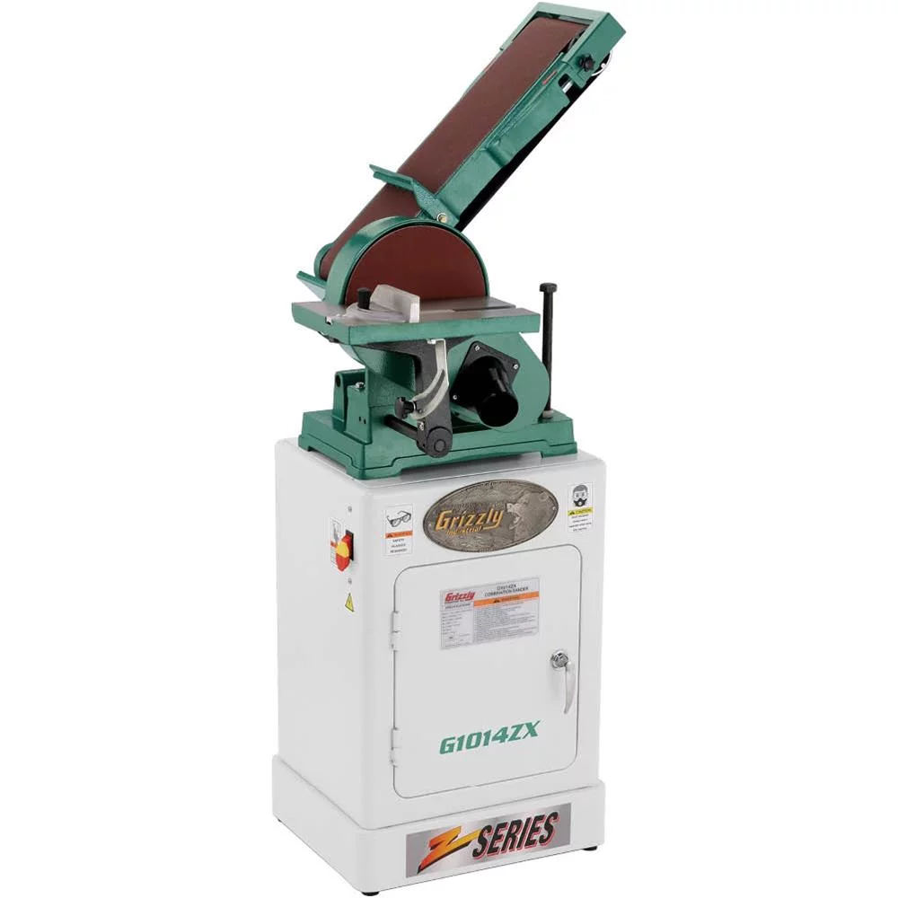 Grizzly G1014ZX 110V/220V 6 Inch x 48 Inch Belt Combo Sander Cabinet Stand - Radiant Selections