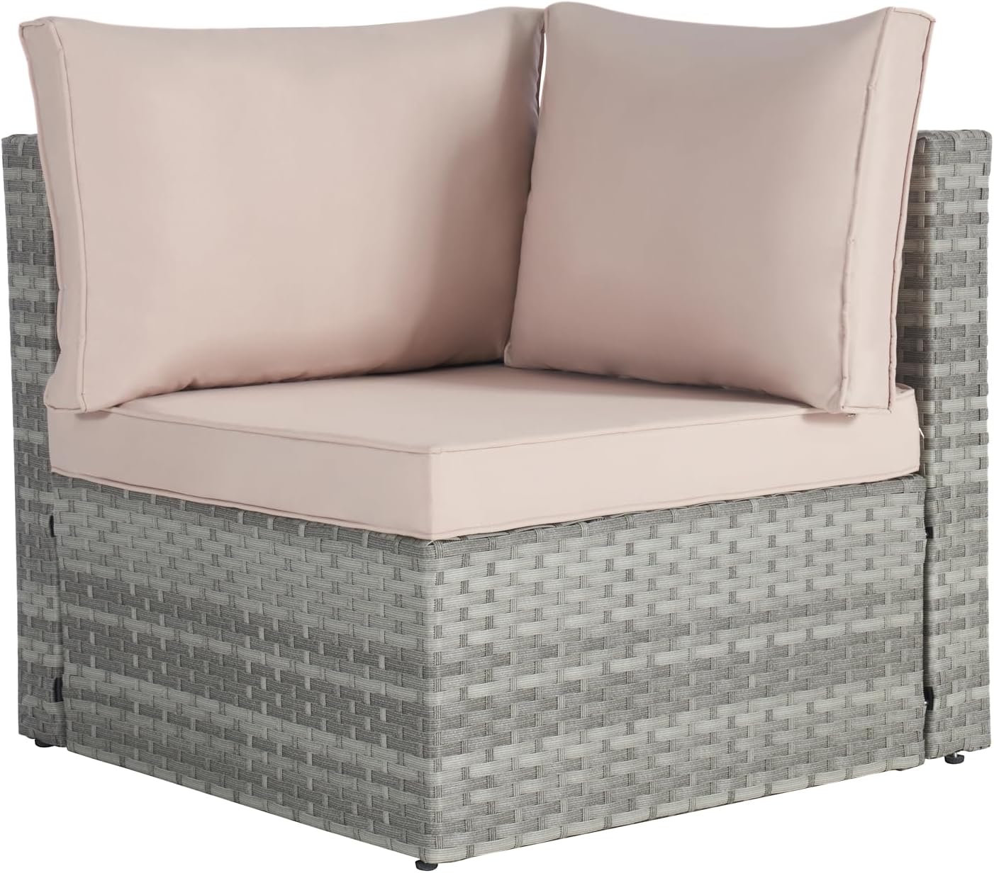 7 Piece Patio Furniture Outdoor Conversation Set, All-Weather PE Rattan Wicker Sectional Sofa w/Coffee Table & Thickness Cushion for Deck, Porch
