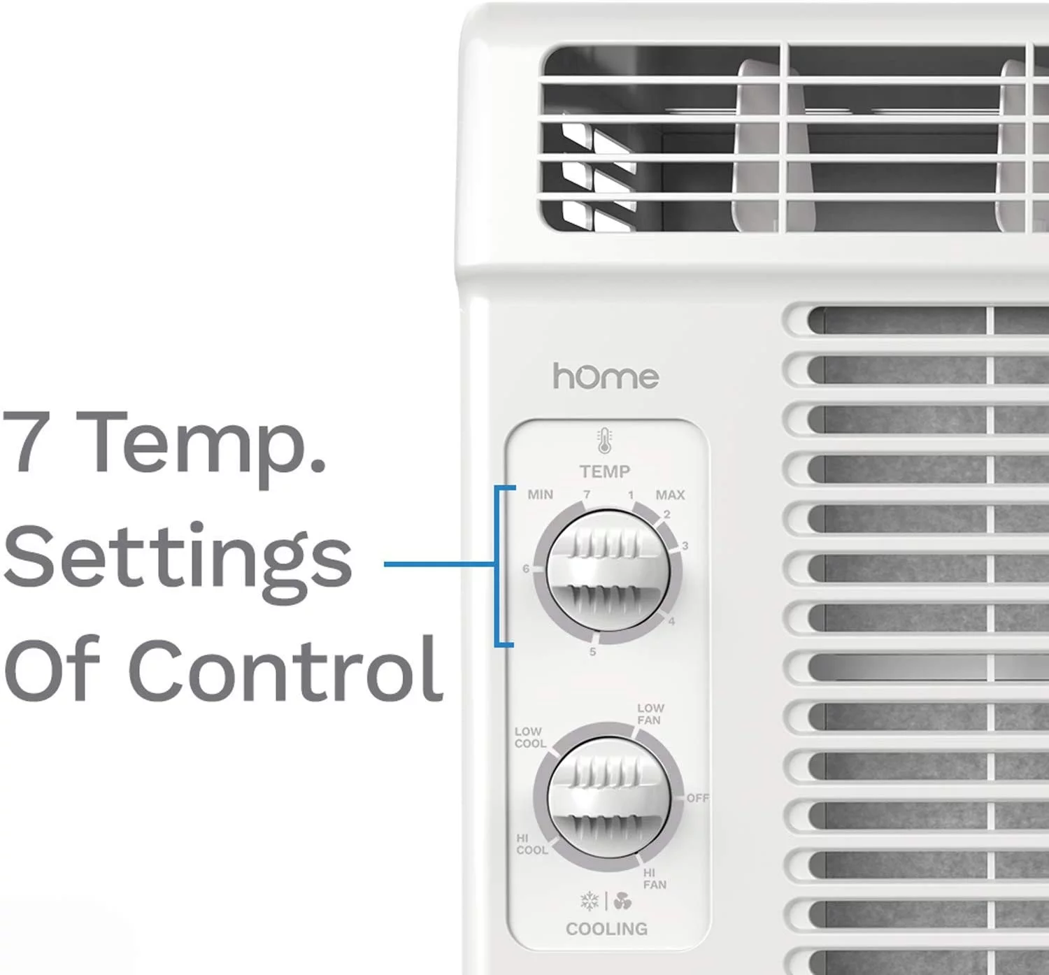 hOmeLabs Window Air Conditioner 5000 BTU - Easy Mechanical Control Compact AC Unit with Washable Reusable Filter, 2 Cooling Speeds, 2 Fan Speeds
