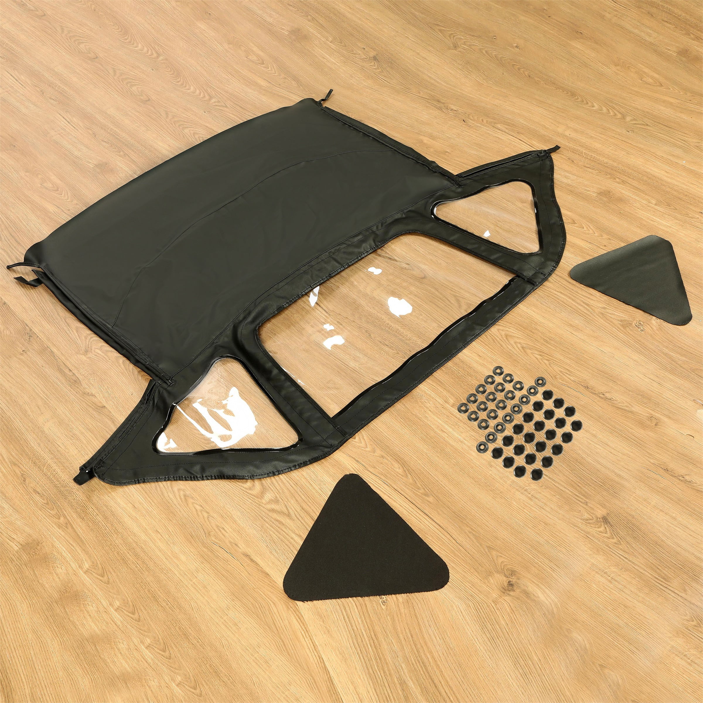 Kojem Convertible Soft Top W/Clear Plastic Window for 71-81 Triumph Spitfire 2-Door Black Replacement